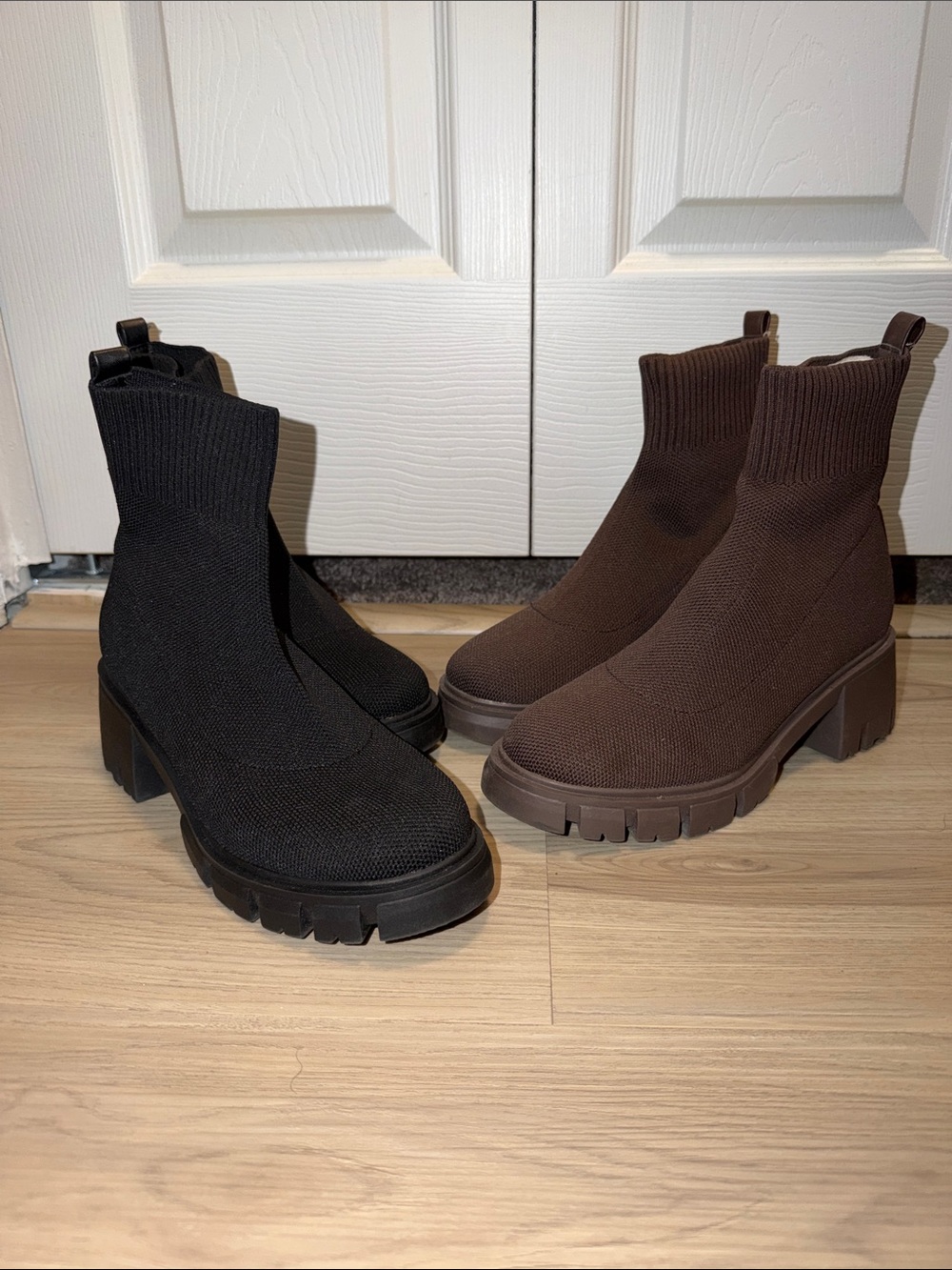 Knit Platform Sock Boots - size 5.5
